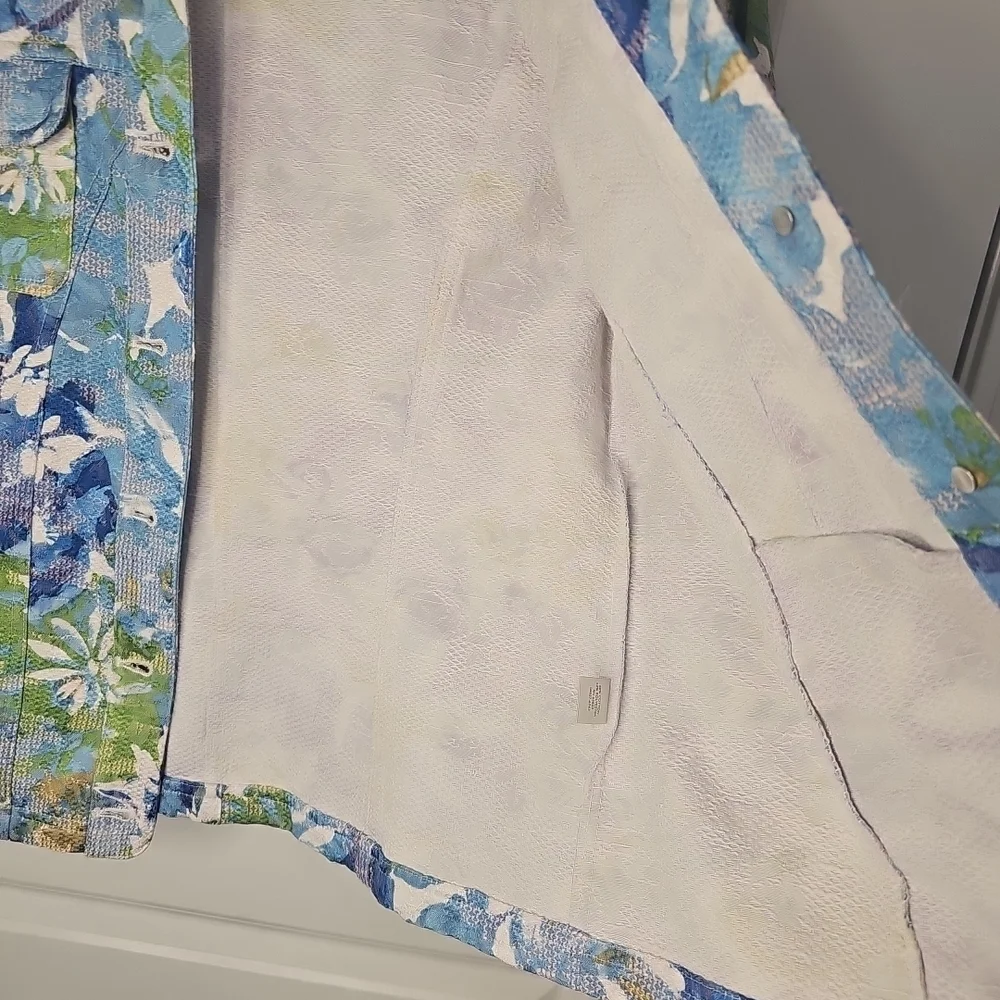Christopher & Banks Floral Blue and Green Women's Jacket Size M‎
